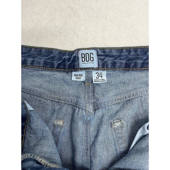 Urban Outfitters BDG Wide Leg Baggy Jeans High Rise Skater Y2K Grunge 34x31 - Picture 11 of 13